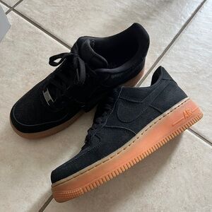 Nike Women’s Air Force 1 Black Suede with Gum Sole